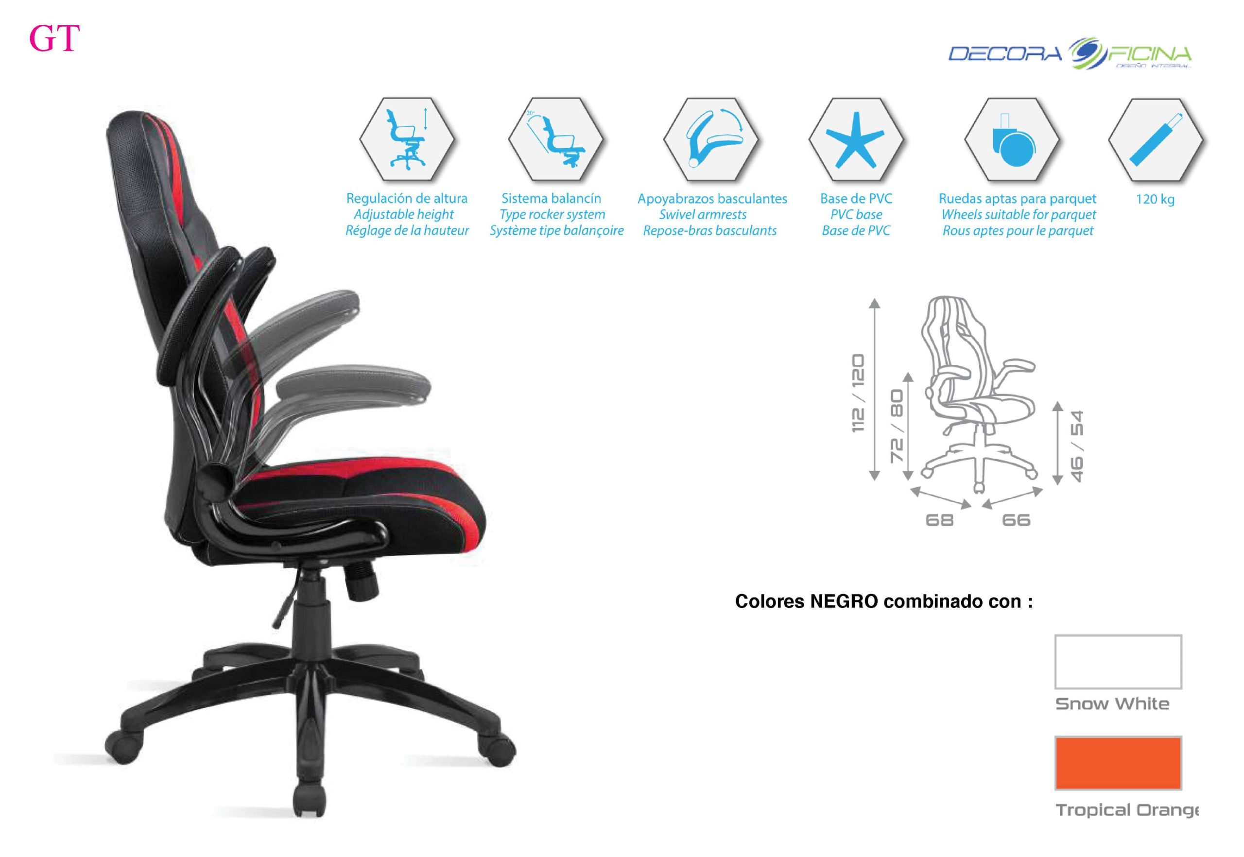 silla gamer gt color