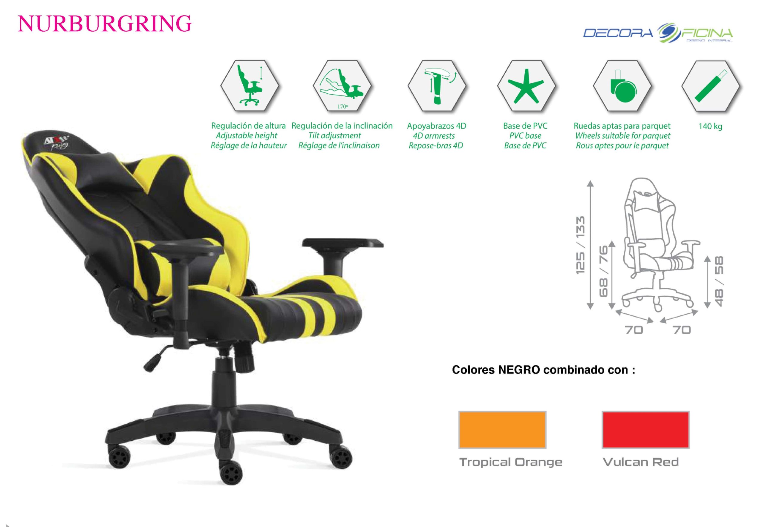 silla gamer nierburning color